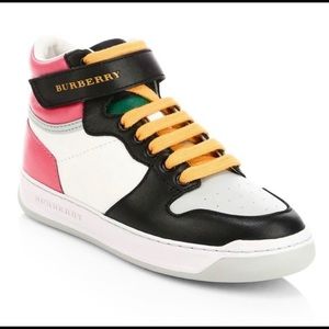 Girls BURBERRY Leather High-Top Trainers Size 13